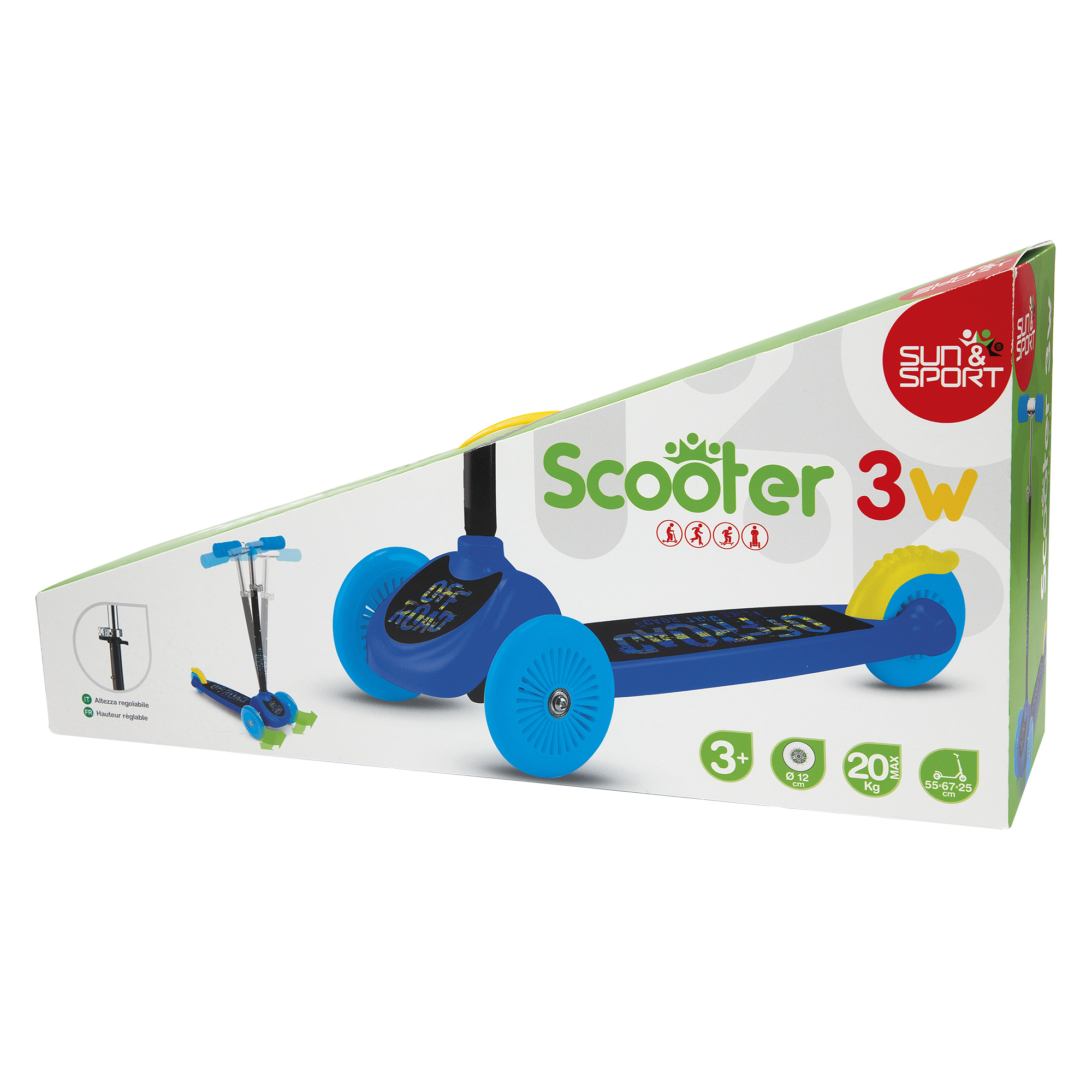 Monopattino elettrico pieghevole per bambini Fun-Rider nero con luci LED