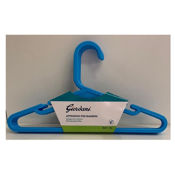 Appendi abiti in plastica azzurri 6 pz - Giordani