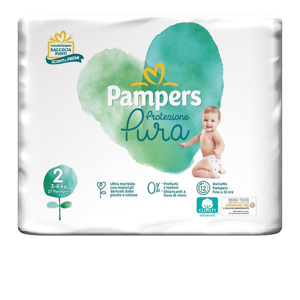 Pampers naturello 0% profumo taglia 2 (3-6 kg) - 27 pz - Catalogo Pampers