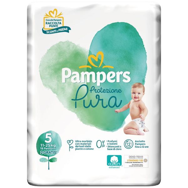 Pampers naturello 0% profumo  taglia 5 (11-25 kg) - 19 pz - Catalogo Pampers
