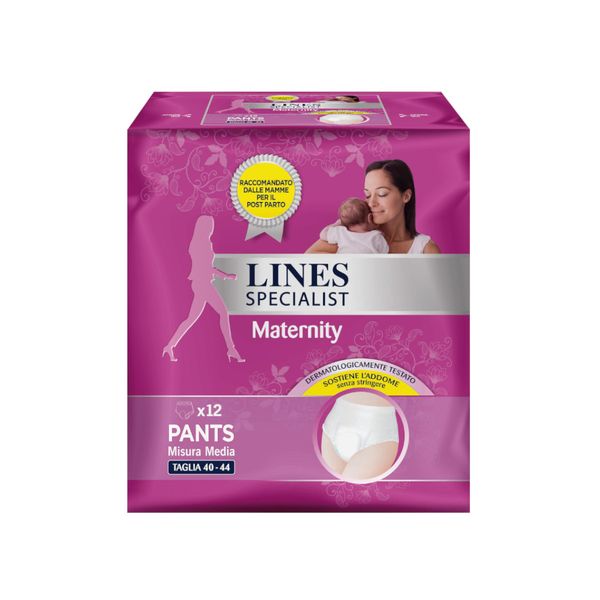 Lines specialist maternity mutandine assorbenti post parto misura media - 12 pz - Lines