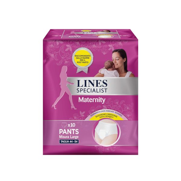 Lines specialist mutandine assorbenti post parto misura large - 10 pz - Lines