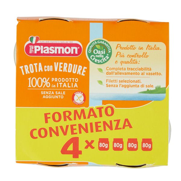 Plasmon - omogeneizzato trota - 4x80g - Plasmon