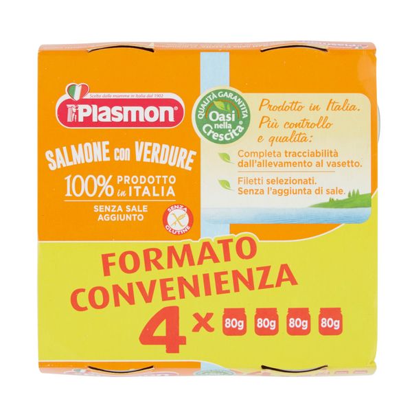 Plasmon - omogeneizzato salmone - 4x80g - Plasmon