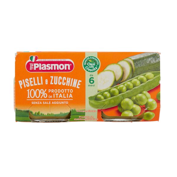 Plasmon - omogeneizzato piselli - zucchine - 2x80g - Plasmon
