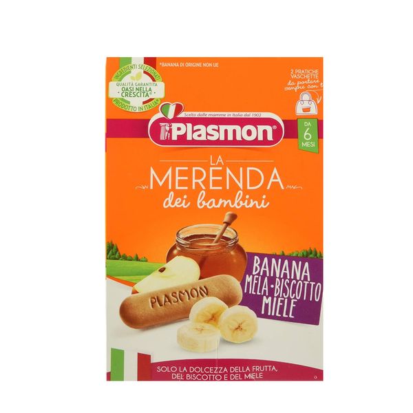Plasmon - merende banana - mela - biscotto - miele - 2x120g - Plasmon