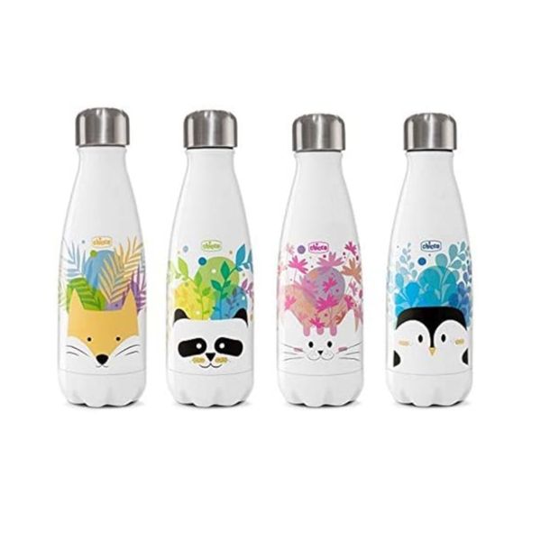 Bottiglia inox drinky 350 ml con decorazioni  <strong>colori assortiti</strong> - Chicco