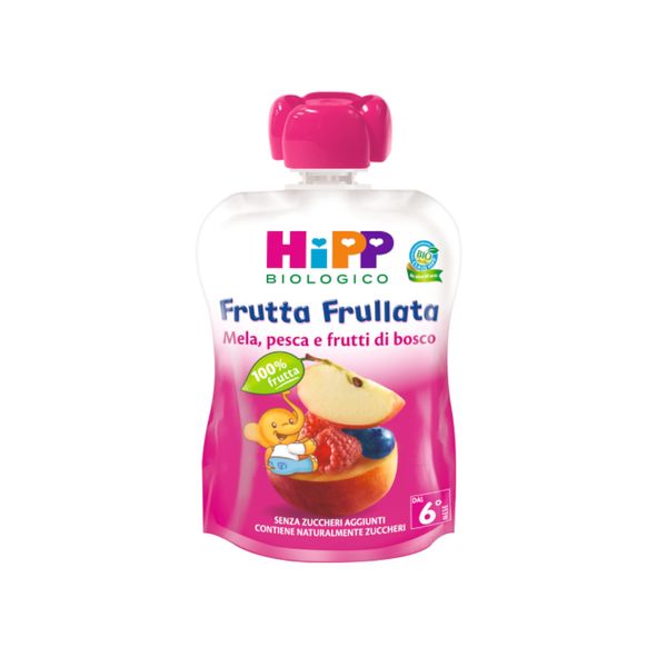 Frutta frullata mela pesca frutti di bosco 90g - Hipp