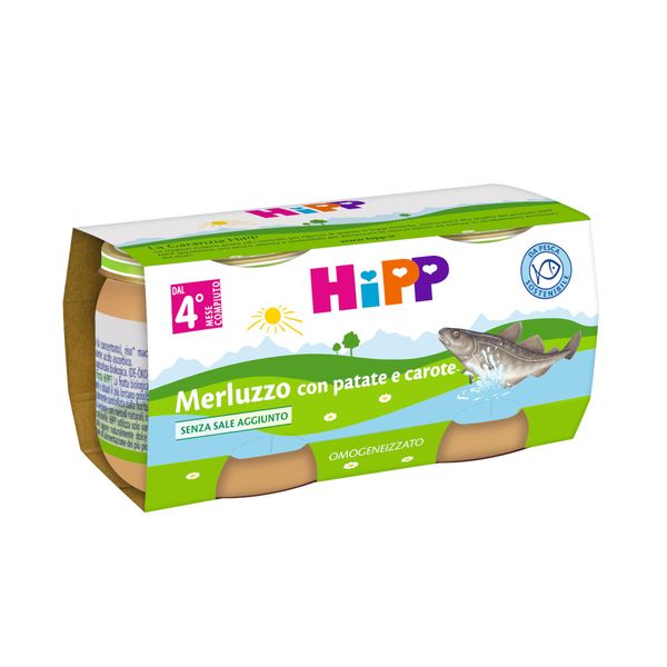 Hipp - omo merluzzo con patate e carote 2x80g - Hipp