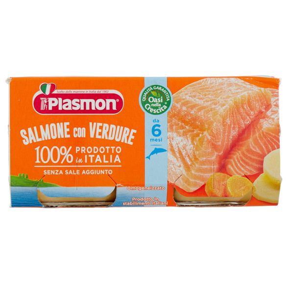 Plasmon - omogeneizzato salmone - verdure - 2x80g - Plasmon