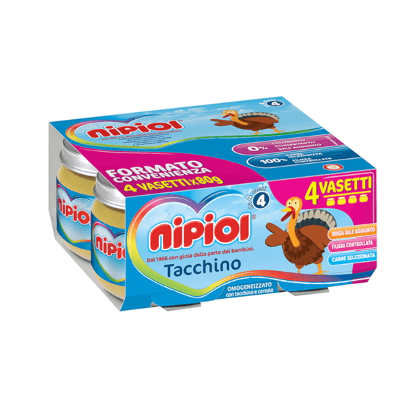 Nipiol - omogeneizzato tacchino - 4x80g - Nipiol