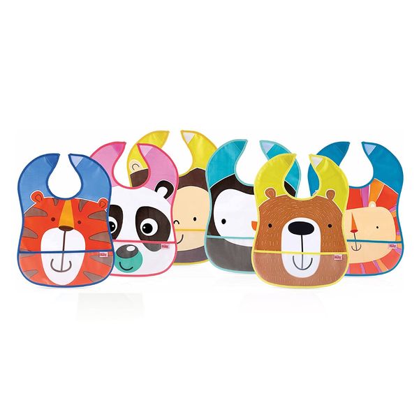 Bavaglino nylon con raccogli briciole    <strong>colori assortiti</strong> - Nuby