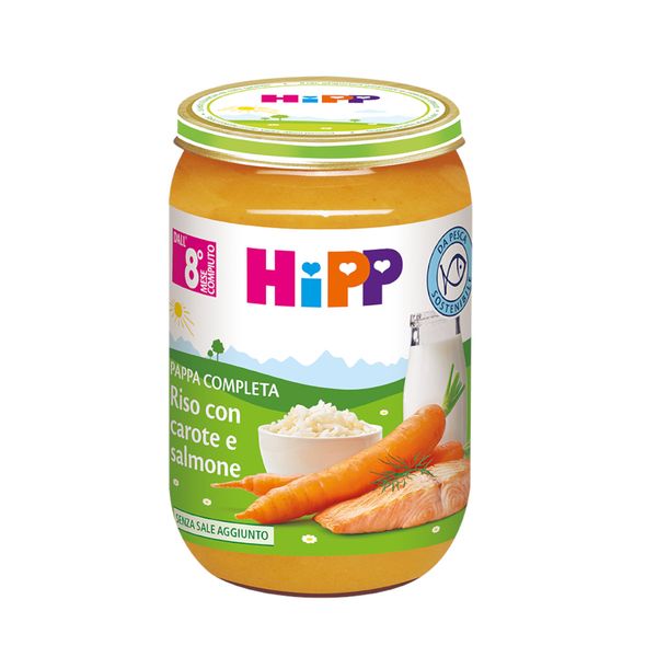 Pappa pronta riso, carote e salmone 220g - Hipp