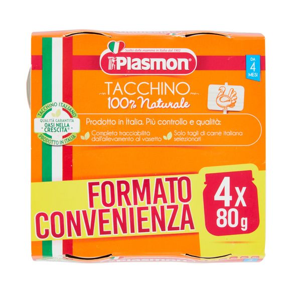 Plasmon - omogeneizzato tacchino  - 4x80g - Plasmon
