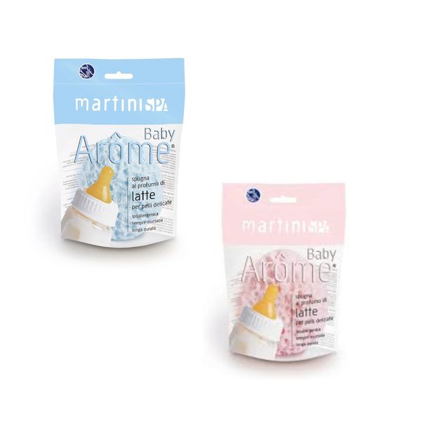 Spugna baby rosa/azzurro profumo di latte <strong>colori assortiti</strong> - 