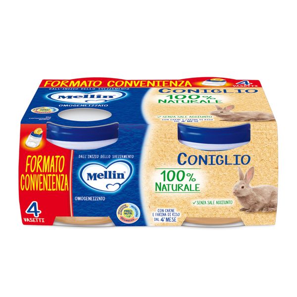 Mellin omogeneizzato coniglio 4x80 gr - Mellin