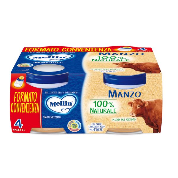 Mellin omogeneizzato manzo 4x80 gr - Mellin