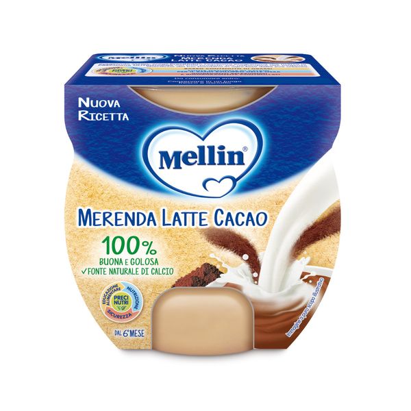 Mellin - merenda latte cacao 2x100 gr - Mellin