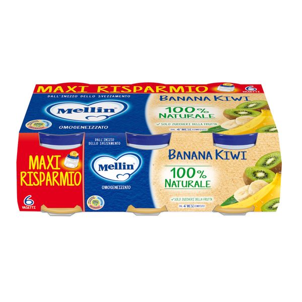 Mellin - omogeneizzato banana kiwi 6x100 gr - Mellin