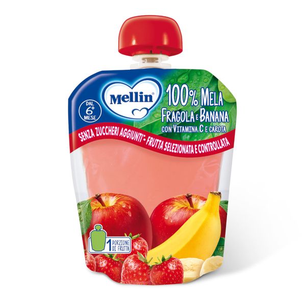 Mellin - pouch mela fragola banana 90 gr - Mellin