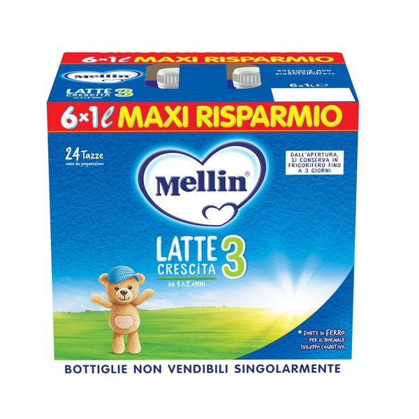 Mellin mellin crescita 3 6x1000 ml - Mellin