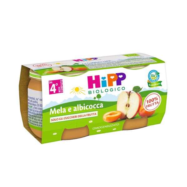 Omogeneizzato albicocca e mela 100% 2x80g - Hipp