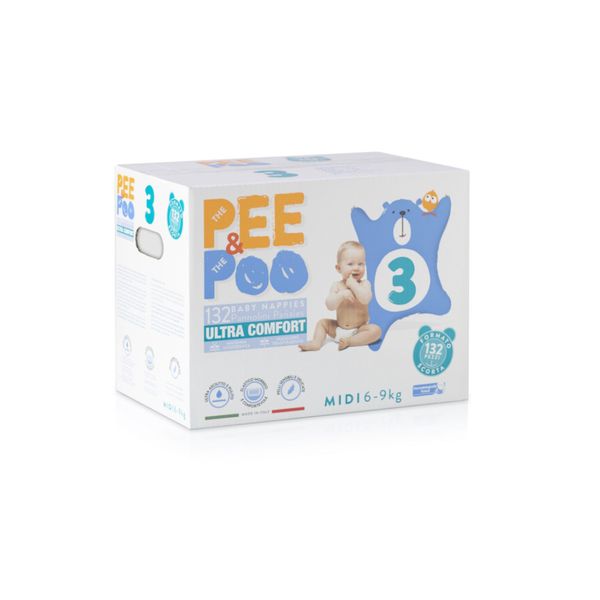 Pee&poo jumbo midi taglia 3 - 132 pz - 