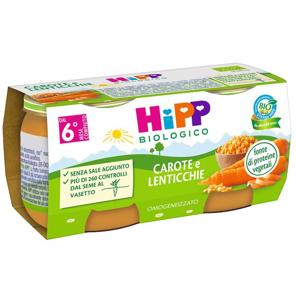 Hipp - omogeneizzato carote e lenticchie 2x80g - Hipp
