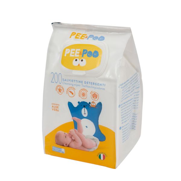Pee&poo  salviettine detergenti 200 pz - 