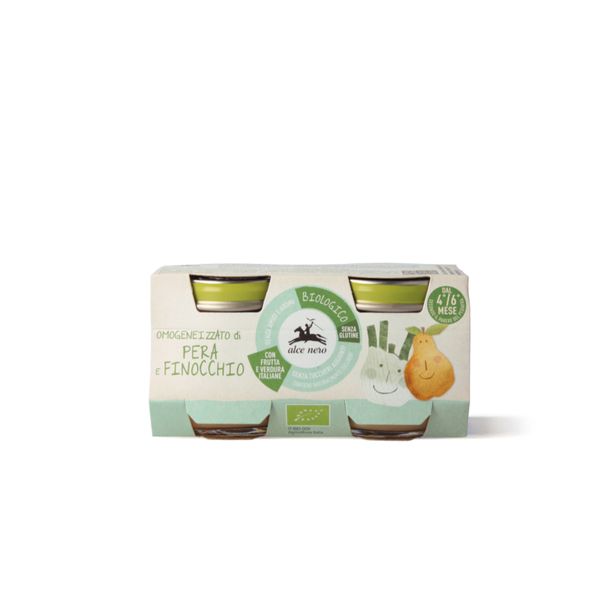 Alce nero - omogeneizzato pera e finocchio bio 2x80 gr - Alce Nero