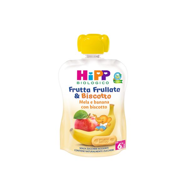 Hipp - frutta frullata & biscotto - mela e banana con biscotto 90 gr - Hipp