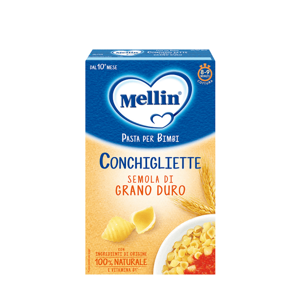 Mellin - la pasta dei bimbi 100% naturale conchigliette con farina di semola di grano duro 280g - Mellin