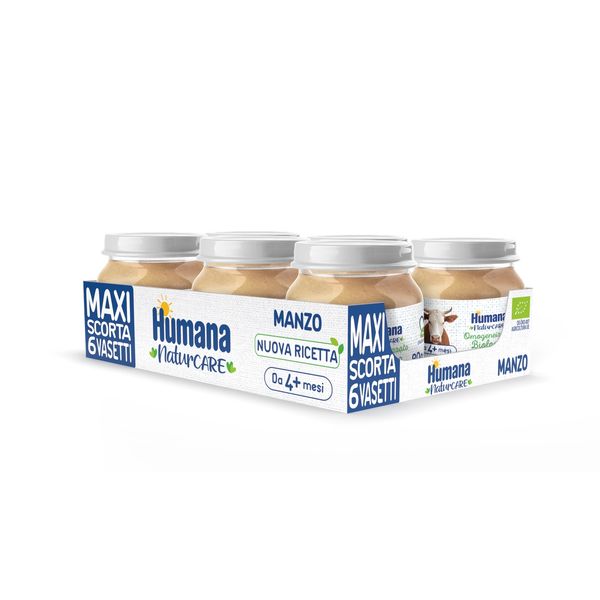 Humana omogeneizzato manzo biologico 6x80gr - Humana