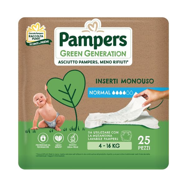 Pampers - pampers green generation inserti normal x25 - Catalogo Pampers