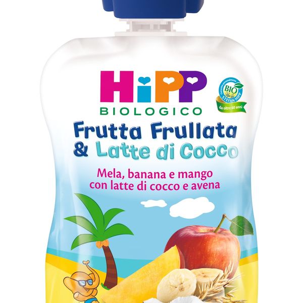 Frutta frullata & latte di cocco - mela,banana e mango con latte di cocco e avena 90g - Hipp