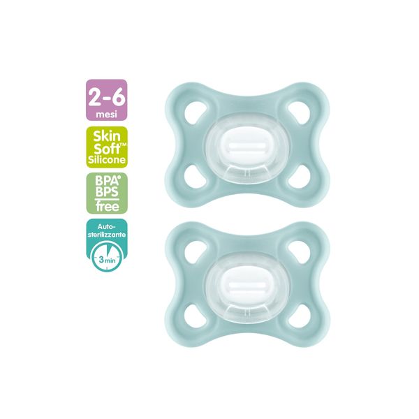 Mam 2 pz succhietti comfort 2-6m silicone, neutro - Mam