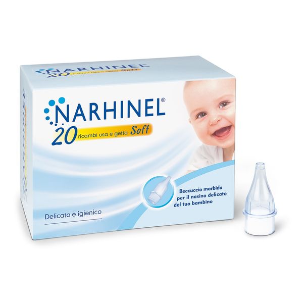 Narhinel 20 ricambi per aspiratore nasale per neonati e bambini con filtro assorbente per trattenere il muco, usa e getta, soft - Narhinel