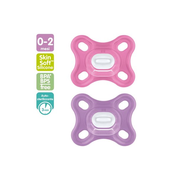 Mam 2 pz succhietti comfort 0-2m silicone, femmina - Mam