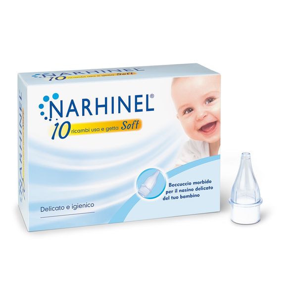 Narhinel 10 ricambi per aspiratore nasale per neonati e bambini con filtro assorbente per trattenere il muco, usa e getta, soft - Narhinel