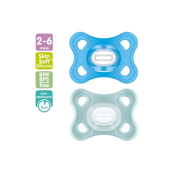 Mam 2 pz succhietti comfort 2-6m silicone, maschio - Mam