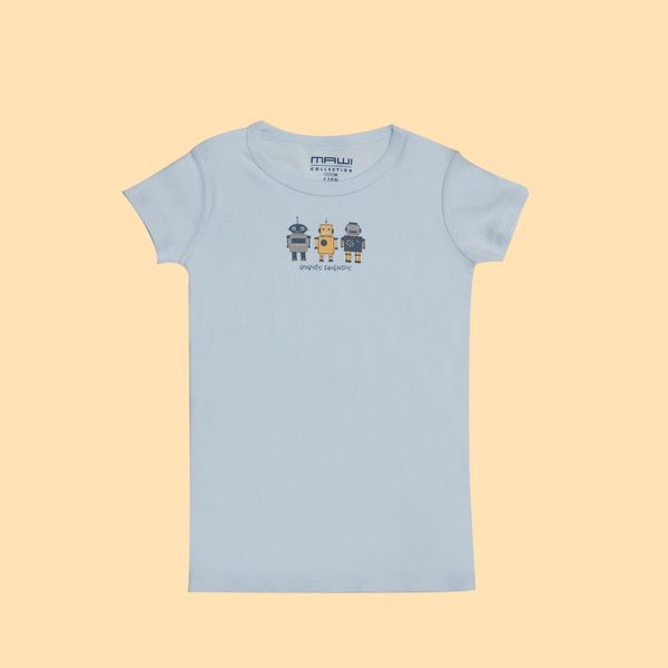 Mawi pack x2 t-shirt mezza manica in costina robot - Mawi