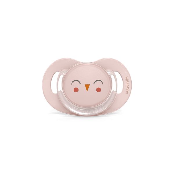 Succhietto nuova collezione bonhomia con tettina sx pro.6-18 mesi. decoro civetta rosa - Suavinex