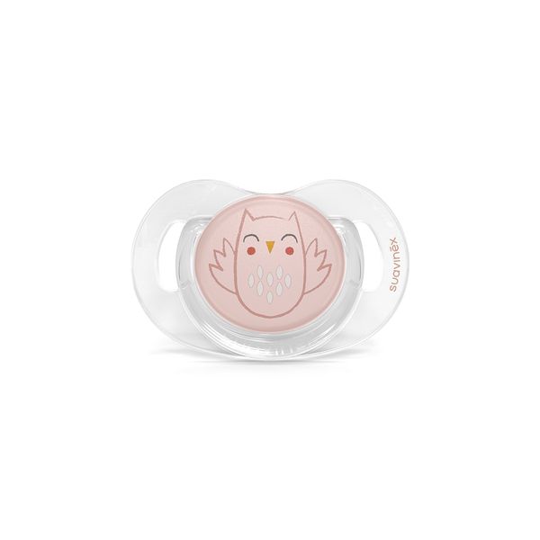 Succhietto nuova collezione bonhomia con tettina sx pro. 0-6 mesi. decoro civetta rosa - Suavinex