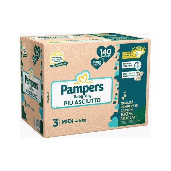 Pampers baby-dry penta midi 140 pz - Catalogo Pampers