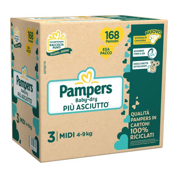 Pampers baby-dry esa midi 168 pz - Catalogo Pampers