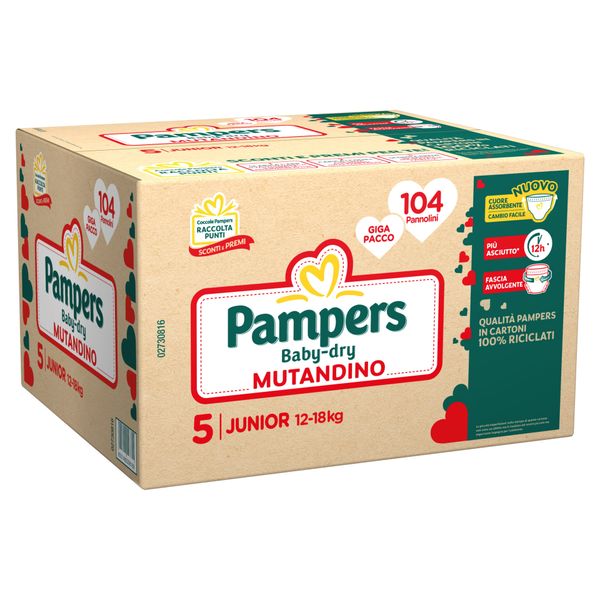 Pampers baby-dry mutandino giga  junior 104 pz - Catalogo Pampers