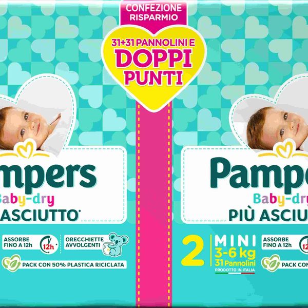 Pampers baby-dry mini 31+31 pz - Catalogo Pampers