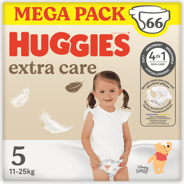 Huggies extra care mega pack tg.5 - 66 pezzi - Huggies