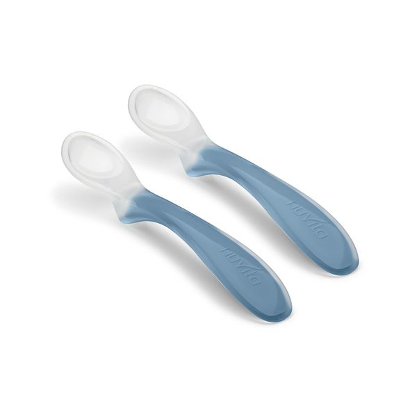 Nuvita set 2 cucchiai in silicone powder blu - easyeating 8480 - Nuvita
