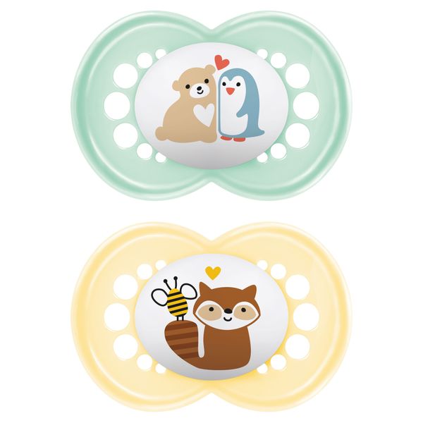 Succhietti original 16+ caucciù bio-circolare conf. doppia verde/giallo - mam - Mam